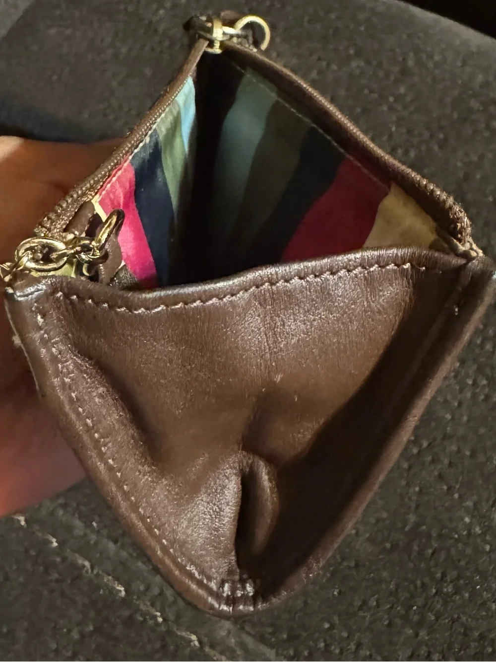Coach Legacy Brown Card Holder with Unbranded Key Ring - Picture 5 of 6